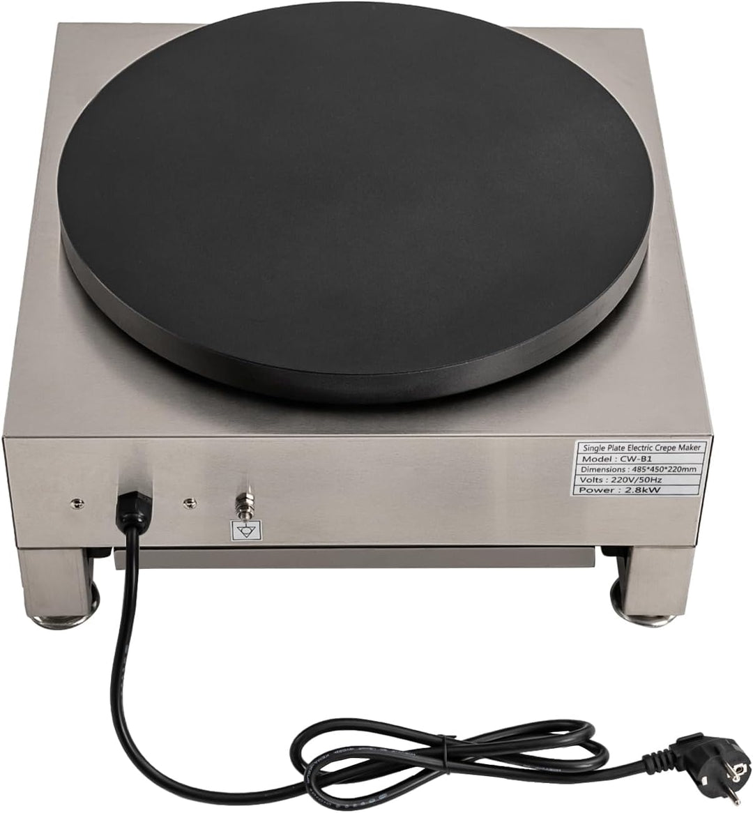 Crepes Maker Creperie Antihaftbeschichtung Ø 40cm 50–300°C Crepeseisen mit Hölzerne Spachtel + Herau