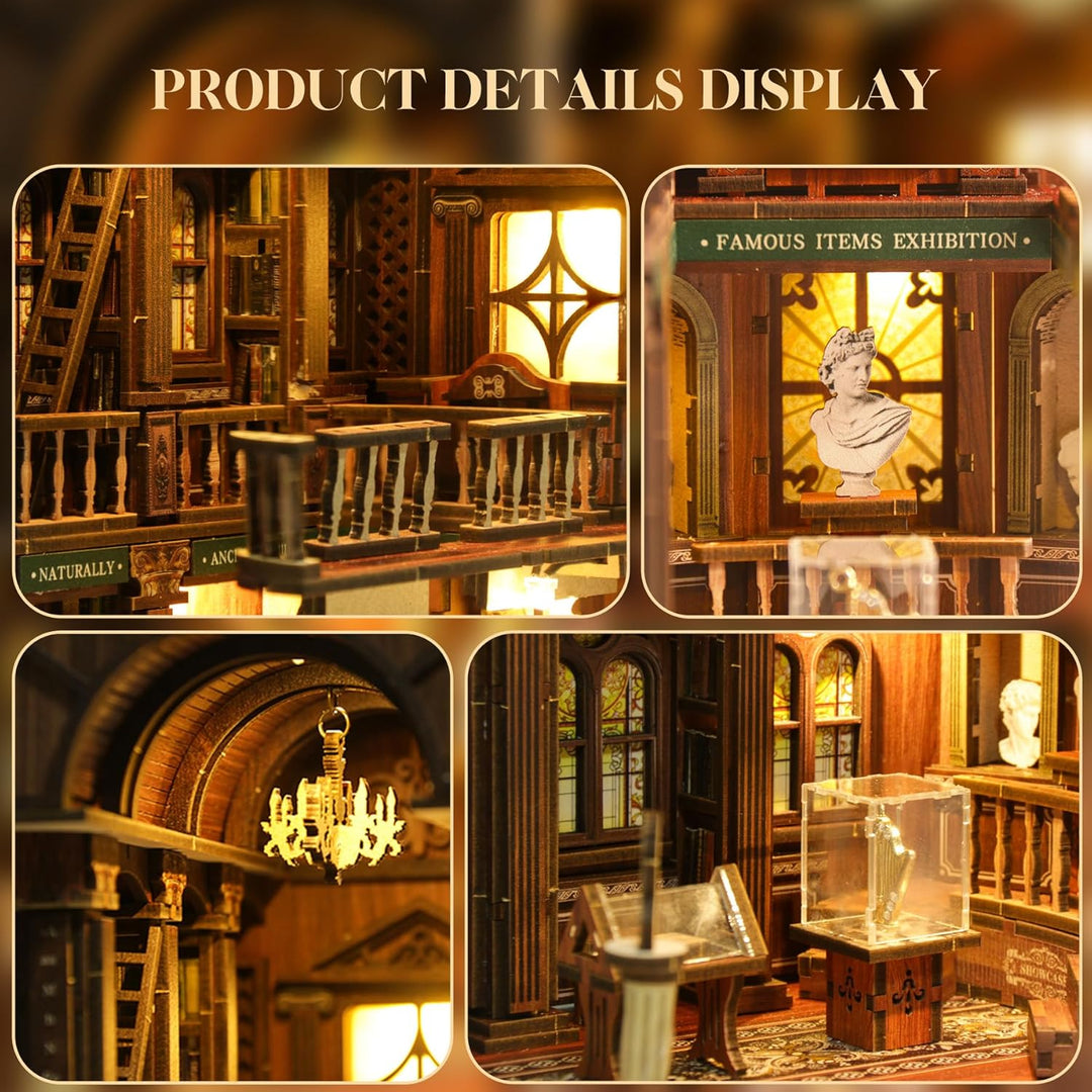 LUMYCE Book Nook Kit für Erwachsene Holzpuzzle DIY Miniatur Haus 3D Puppenhaus - Buchstütze für Büch