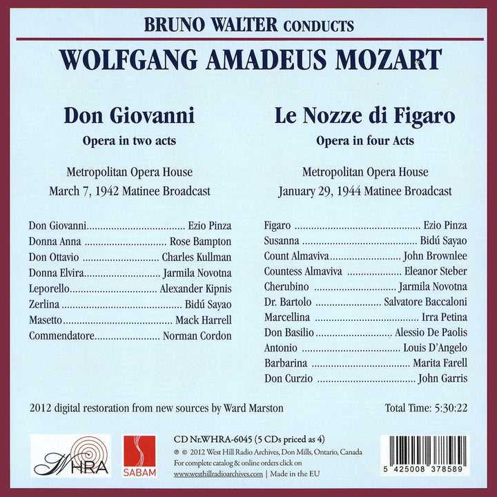 Mozart: Don Giovanni / Le Nozze di Figaro, Audio-CD