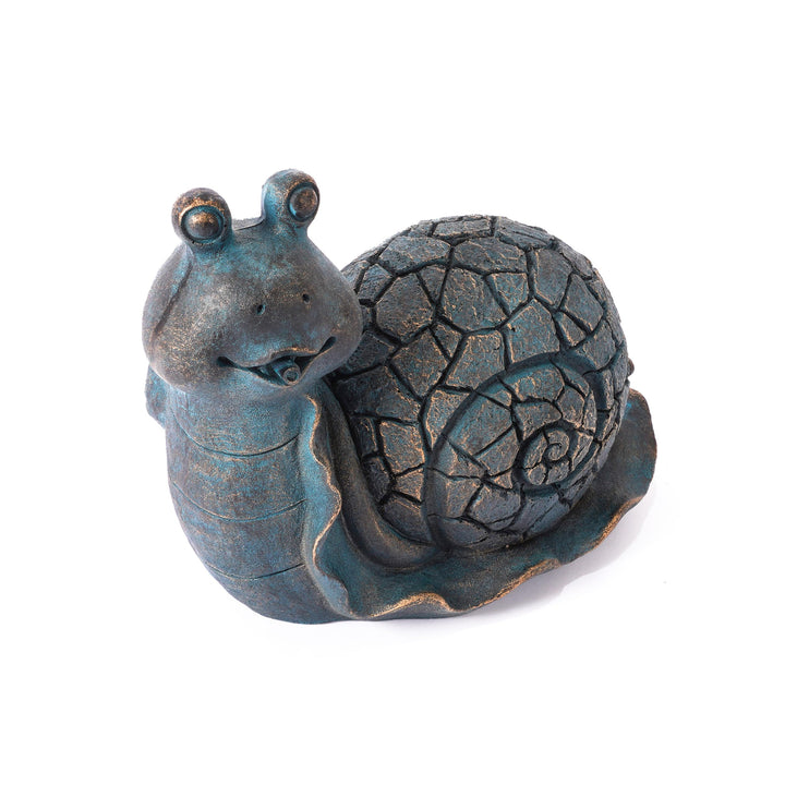 Esotec Wasserspeier-Schnecke Emilius, Einzelfigur mit Schlauch, Teichfigur, Brunnenfigur, Wasserspie