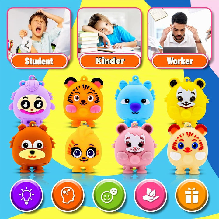 12 Pcs Toy Pop Party Favors for Kids, 3D Animal Pop Balls Its Fidget Toys, Birthday Gifts for Boys G