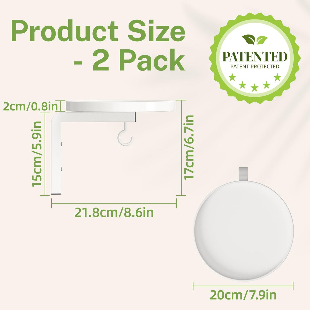 iDavosic.ly Wand Pflanzenhalter Set aus 2 Stück, Metall Blumenständer mit 2 Haken, Wandmontage Blume