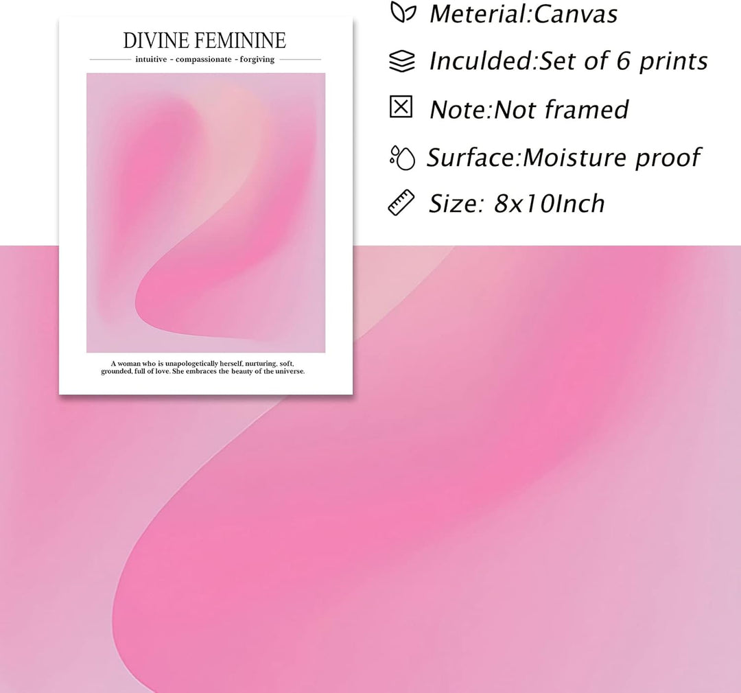 Trendige Wandkunstdrucke Engel Nummer Poster Rosa Aura Kunstwerk Bunte Farbverlauf Malerei Tägliche