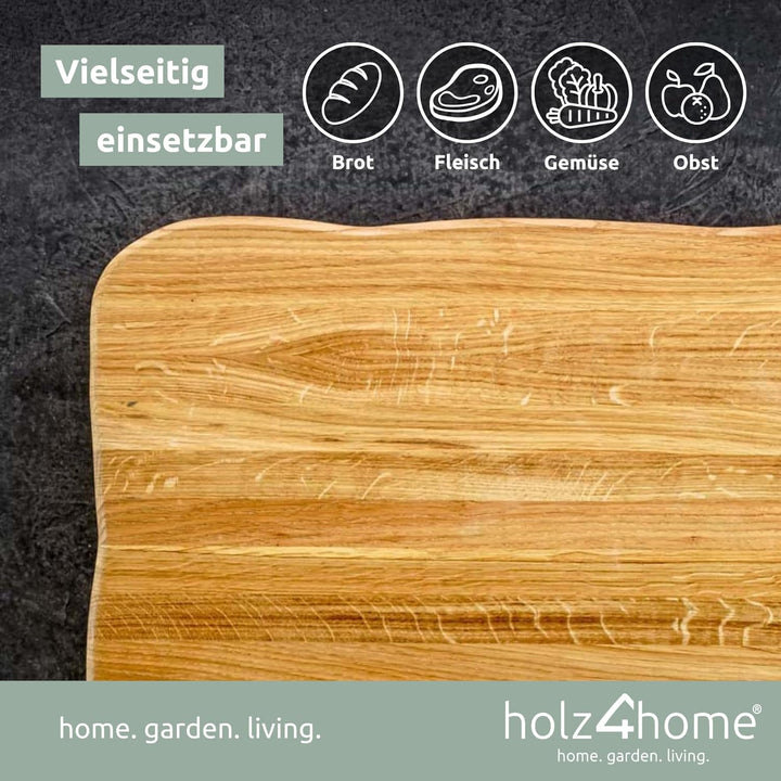 La Madera Schneidebrett Premium aus Eiche hell | Schneidebrett | Küchenbrett von holz4home®