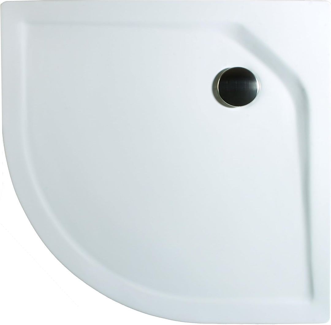 Schulte Duschwanne rund 80x80 cm Extra-flach 3,5 cm, Radius 550 mm, Sanitär-Acryl alpinweiss, inkl.