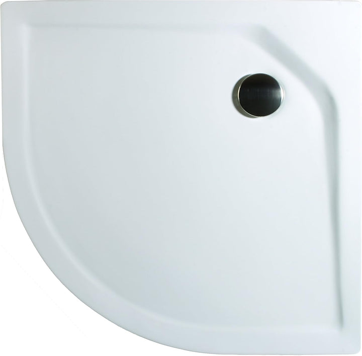 Schulte Duschwanne rund 80x80 cm Extra-flach 3,5 cm, Radius 550 mm, Sanitär-Acryl alpinweiss, inkl.