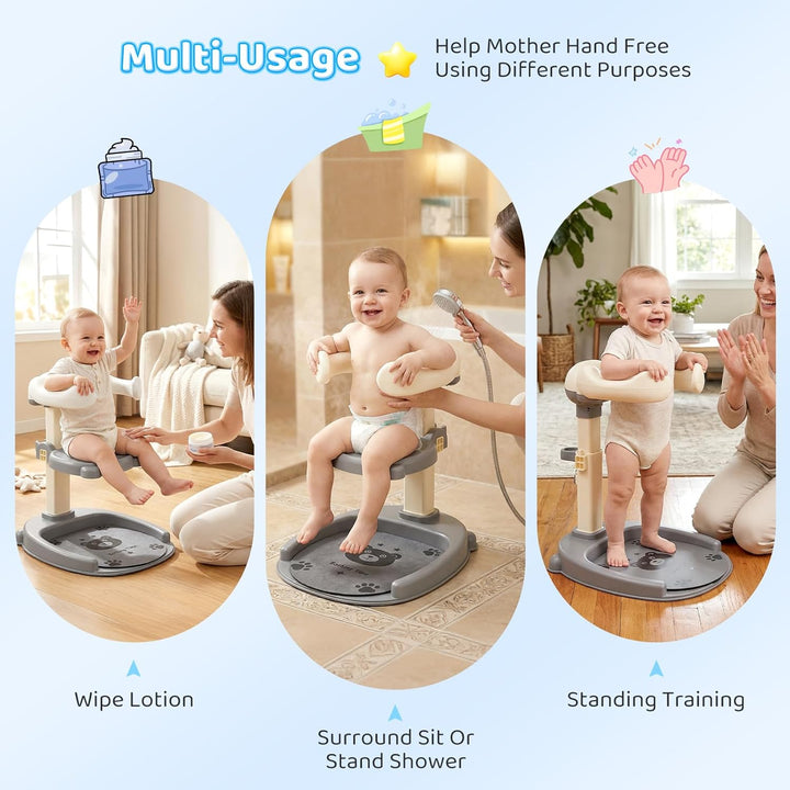 2 In 1 Baby Dusche Ständer,Baby Shower Stand Support Mit Duschkopfhalterung,Höhenverstellbar,Mit Rut