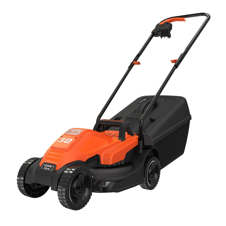 Black+Decker Elektro-Rasenmäher (1.200 W, 32cm Schnittbreite, 3-fach axial Schnitthöhenverstellung,