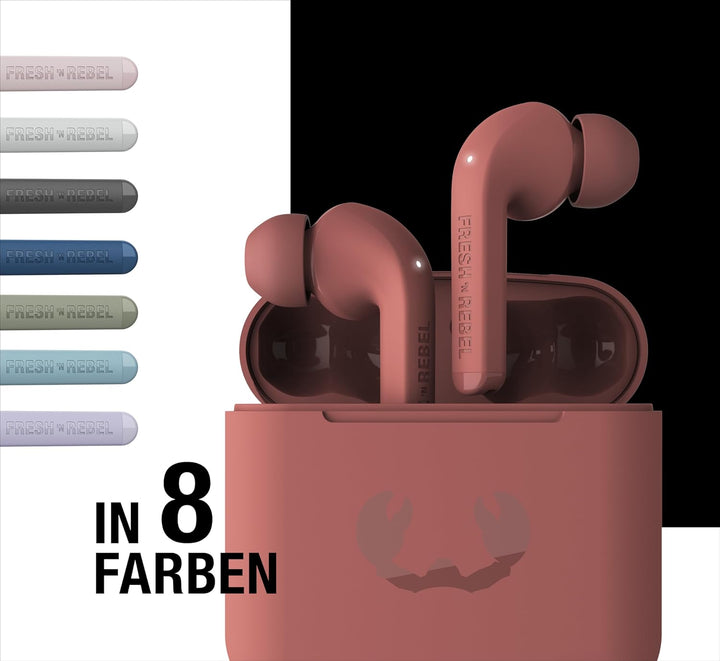 Fresh 'n Rebel Twins Fuse, True Wireless kabellose In-Ear-Bluetooth-Kopfhörer mit Spitze, mit Sprach
