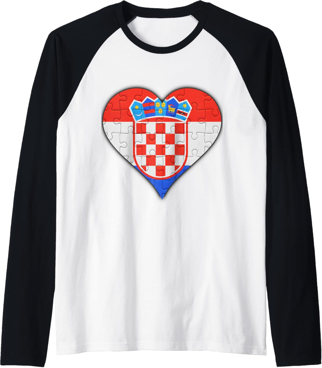 Kroatien Kroatische Flagge Herz Raglan