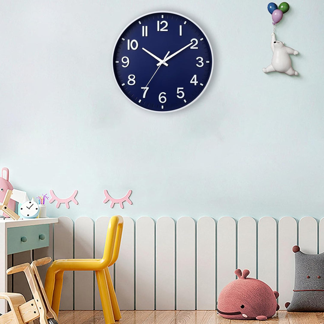 HZDHCLH 30cm Lautlos Wanduhr Schleichende Sekunde mit Arabisch Ziffer ohne Ticken für Dekoration Woh
