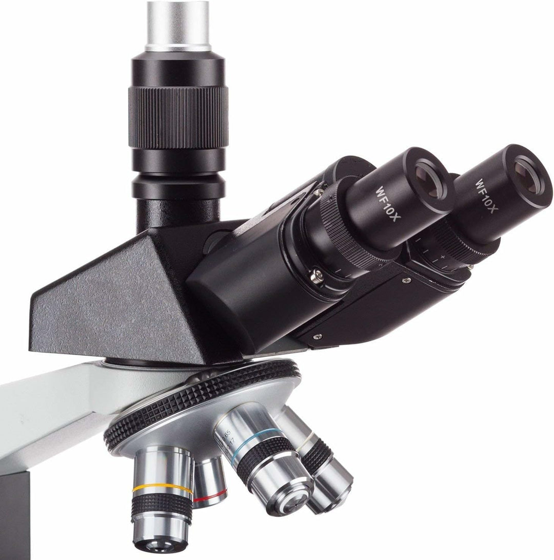 AmScope T490B Trinokulares Verbundmikroskop, 40X-2000X, Weiss