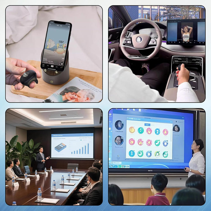 Kabellose Trackball Maus,2,4 G + BLT-Fingerring Maus für Besprechungsraum,Multimedia-Klassenzimmer,S