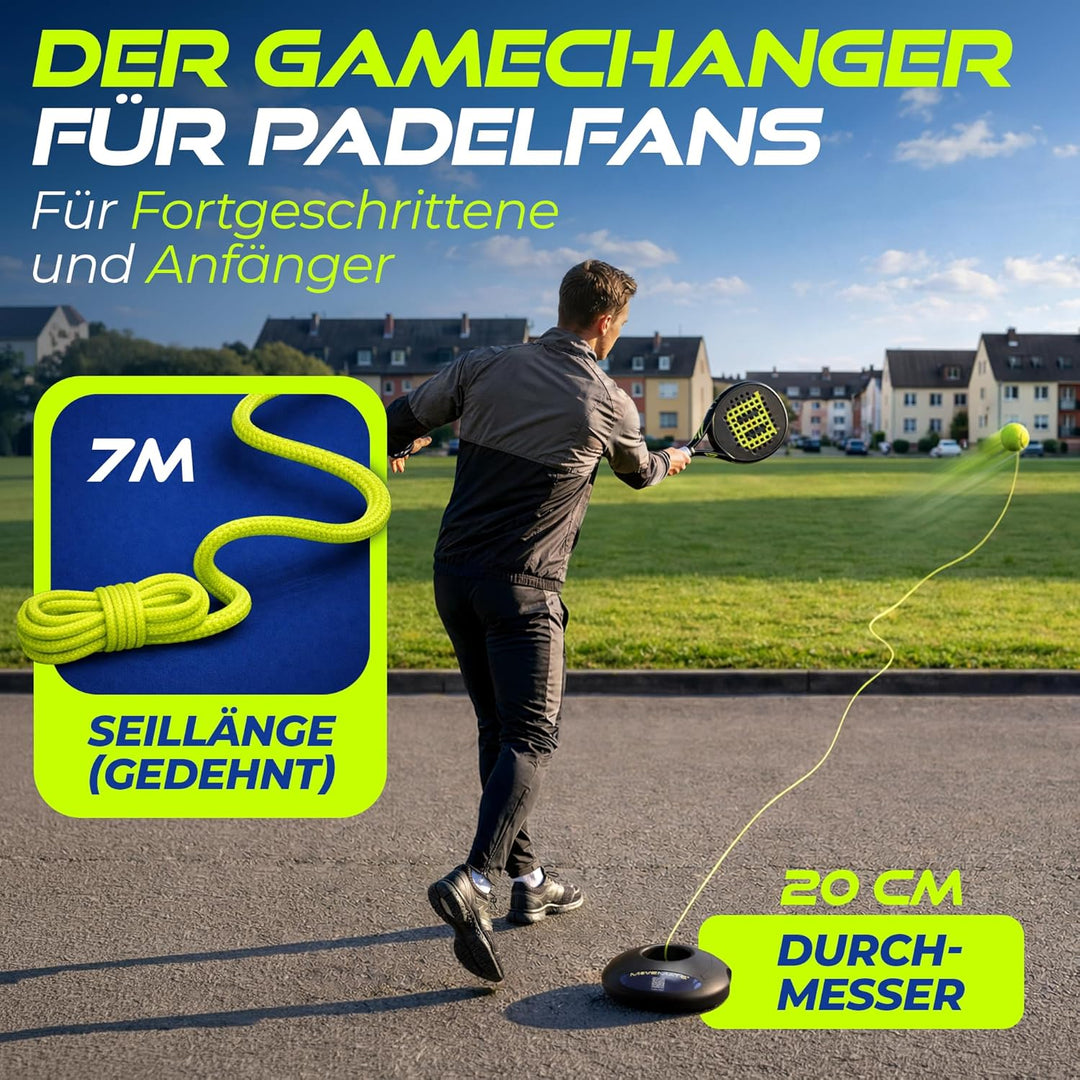 MOVEMATE Padel-Trainer Set mit Wilson® Padelball | innovatives Ballspiel für Draussen, im Garten, im