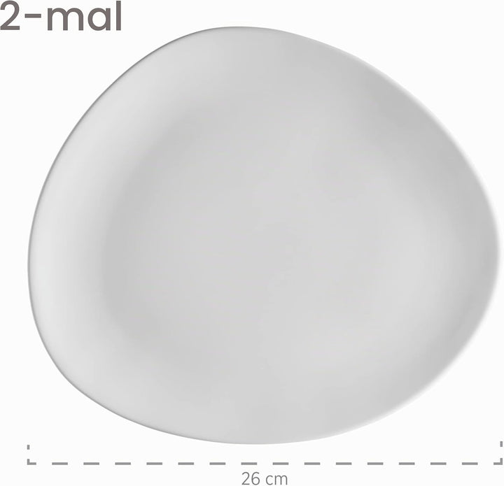 Mäser Tellerset, Keramik GLENDALE, 26 centimeters, Schwarz / Weiss / Grau Teller-Set Flach, Teller-S
