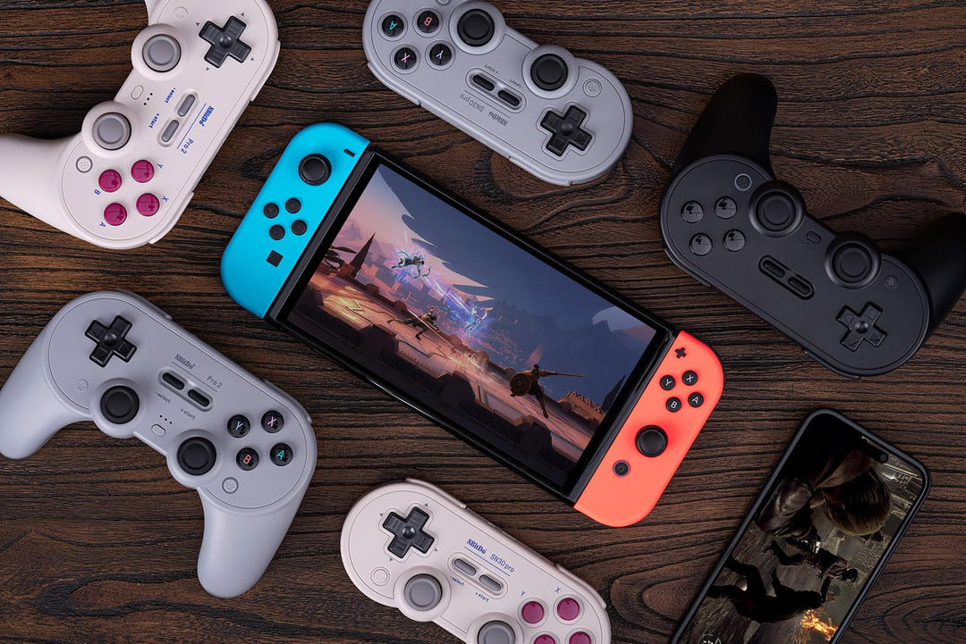 8Bitdo Pro 2 Bluetooth Controller for Switch, Hall Effect Joystick Update, Wireless Gaming Controlle