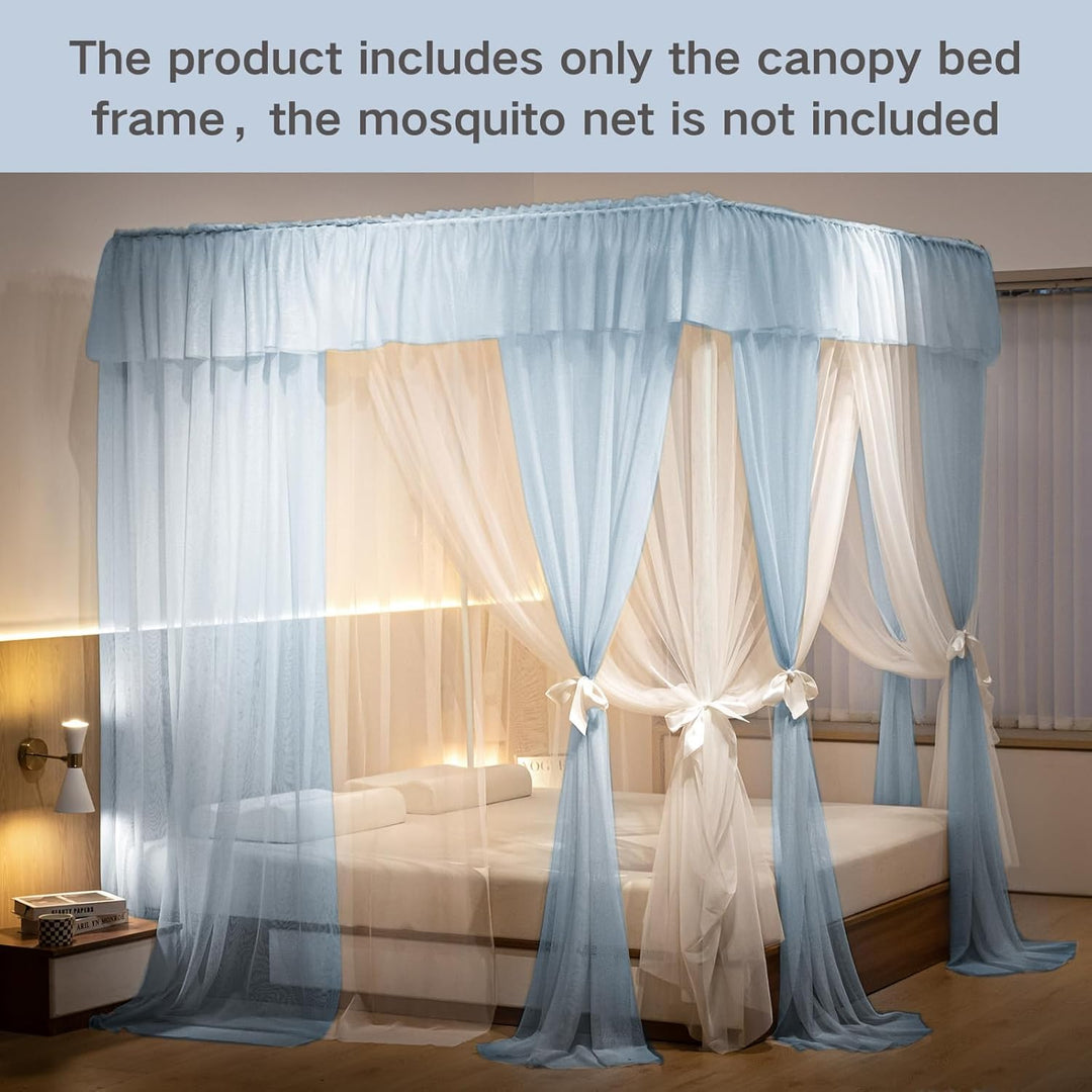 Beyeutao Himmelbett Gestell Schwarz Bed Canopy Frame Vier Poster B150×L200×H200 cm Bettvorhangrahmen
