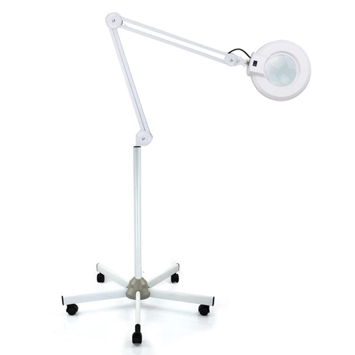 Kosmetische Lupenlampe, 24W LED Lupenleuchte mit 125mm Echtglaslinse und Rollen, 8X Vergrösserungsla