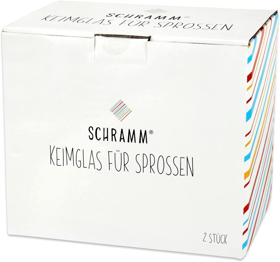 Schramm® Keimglas für Sprossen mit Gestell 750 ml Sprossenglas Keimgerät inkl. Deckel, Ständer und H