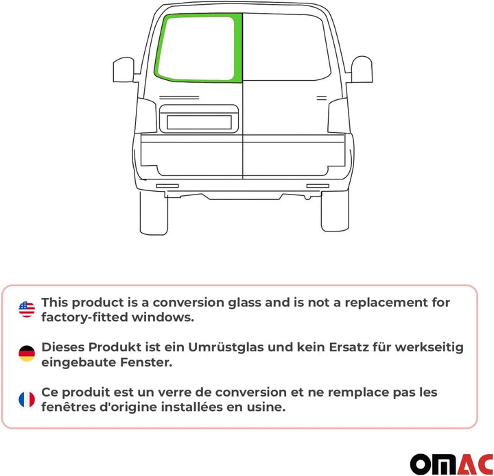 Heckscheibe Flügeltürfenster kompatibel mit VW T6 T6.1 2015-2024 L1 L2 Hinten Links Transporter L1 L