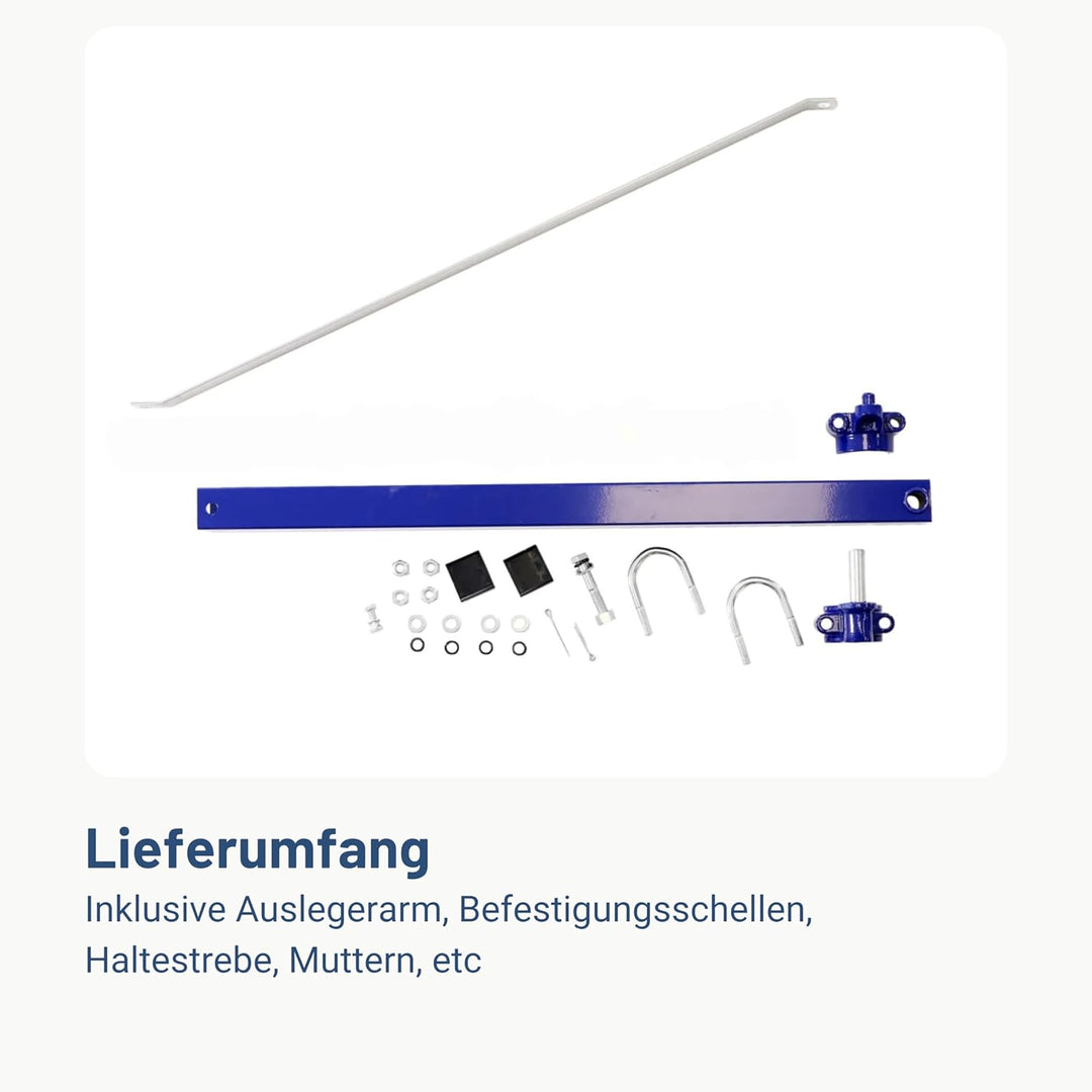 Schwenkarm für Seilwinden 600 kg Tragkraft Kranarm Ausleger Lastarm SWIVEL Halterung für Flaschenzug