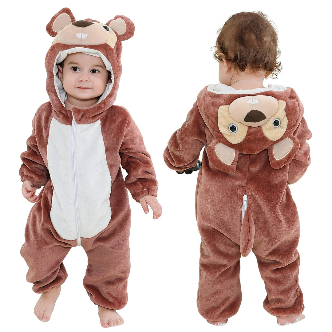 Unisex Winter-Overall mit Kapuze für Babys 2-36 Monate 6-12 Monate Eichhörnchen, 6-12 Monate Eichhör