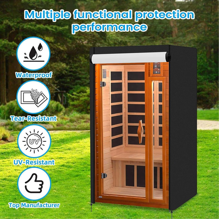 Holz-Sauna-Abdeckung für den Aussenbereich, robuster, wasserdichter Schutz, Outdoor-Sauna-Schutzhüll