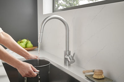 Grohe Concetto 32665DC3 Küchenarmatur, ausziehbar, Doppelstrahl, SuperSteel Infinity Finish Super St