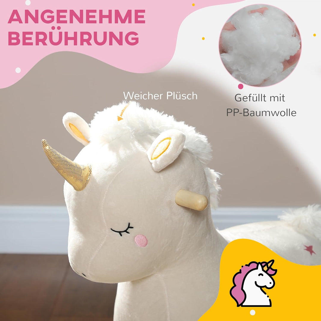 AIYAPLAY Schaukeltier, Baby Schaukelstuhl mit Unicorn Design, Sound, Schuakelsitz, Schaukelpferd, Sc