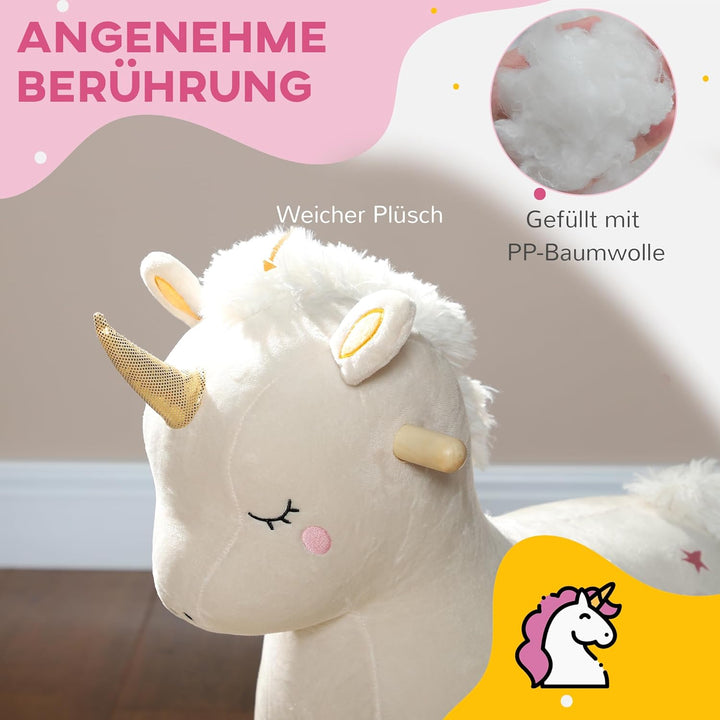 AIYAPLAY Schaukeltier, Baby Schaukelstuhl mit Unicorn Design, Sound, Schuakelsitz, Schaukelpferd, Sc