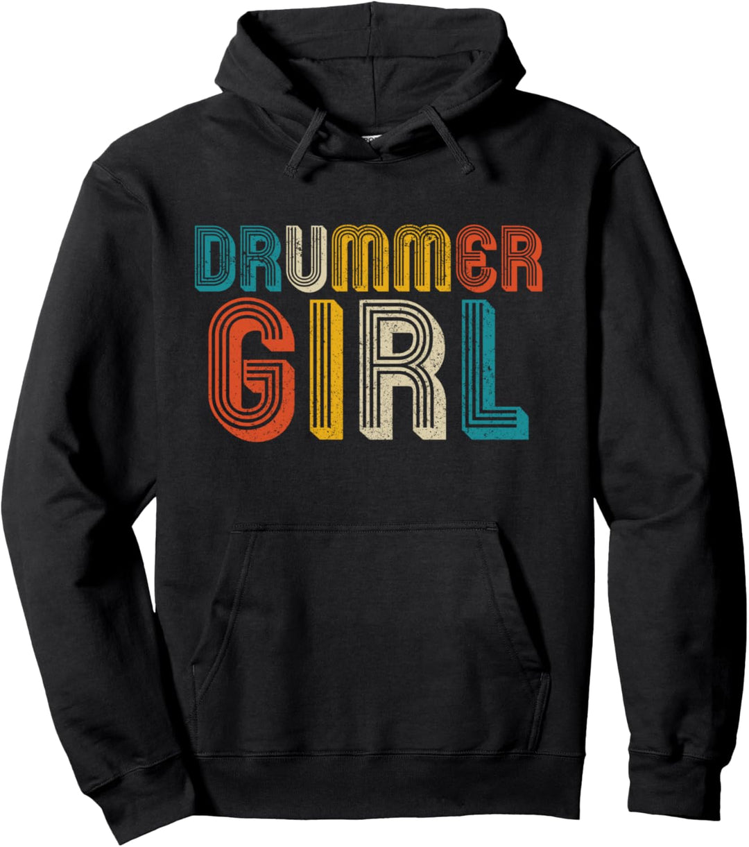 Drummer Girl Schlagzeug Vintage Schlagzeuger Geschenk Pullover Hoodie