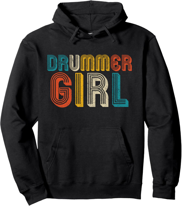 Drummer Girl Schlagzeug Vintage Schlagzeuger Geschenk Pullover Hoodie