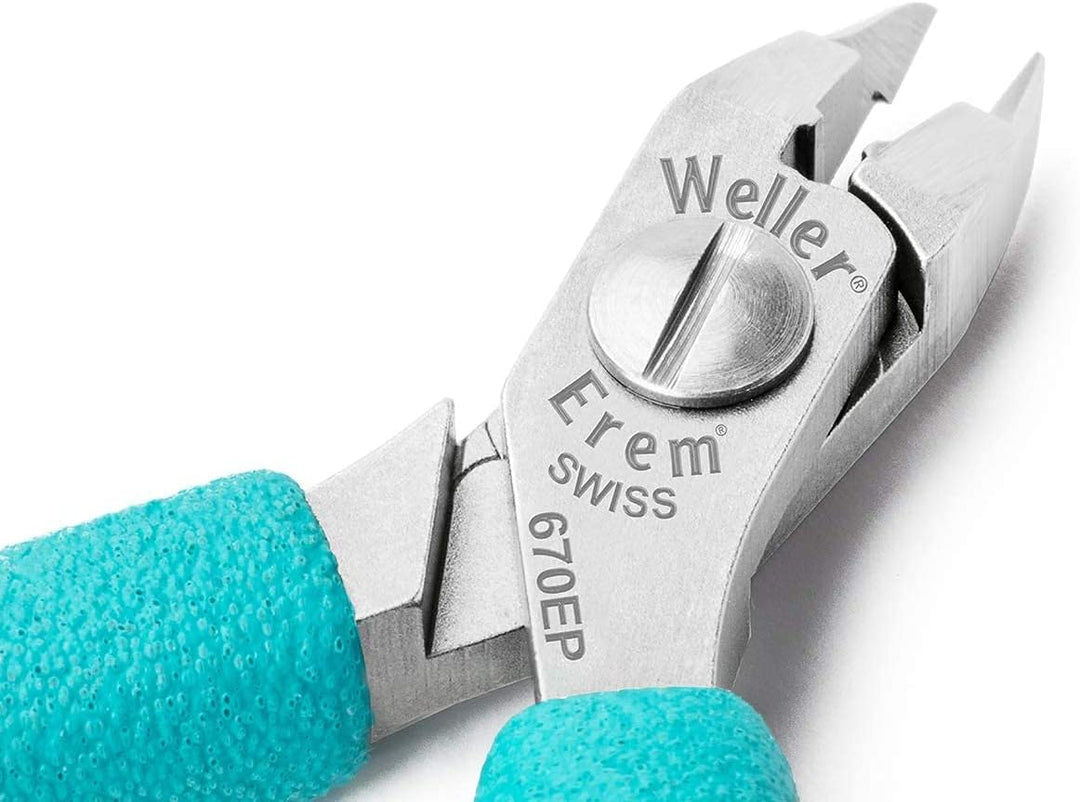 Weller Erem 670EP Präzisions-Seitenschneider, Ohne Wate (Flush) mit Hochpräzisen Schraubsystem für L