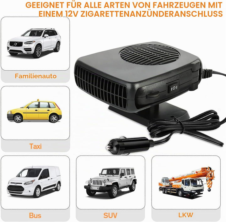 Leaflai Autoheizung 150 W – 12 V tragbare Autoheizung, Anti-Beschlag-Auto-Defroster, der an den Ziga