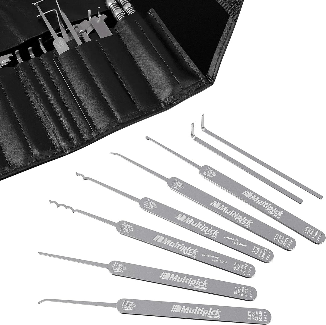 MULTIPICK ELITE 39 Profi Dietrich Set - [39 Teile | 0,4 + 0,6 mm] Made in Germany - Lockpick Tool, S