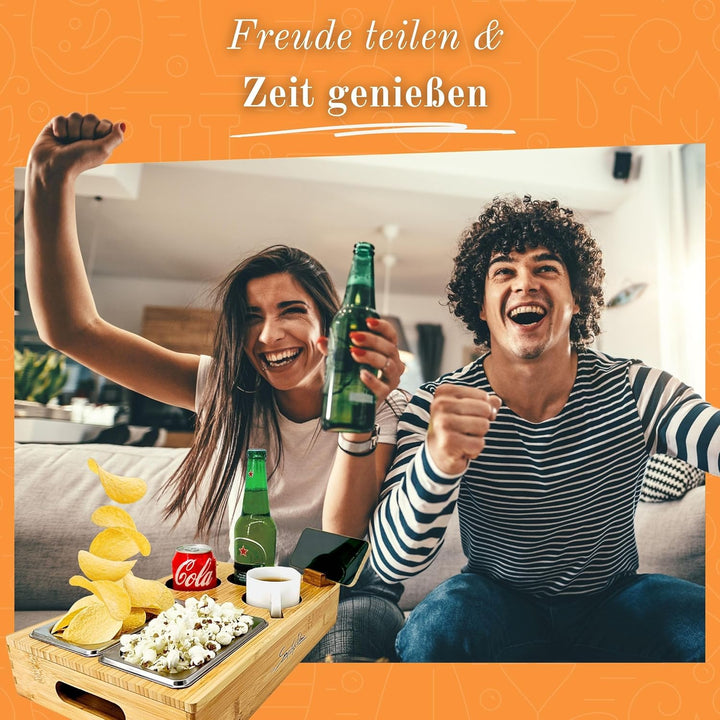 SIMPLEX DOMO Couchbar Snackbox mit anpassbarer Couch Ablage | Couch Organizer umbaubar | hochwertige