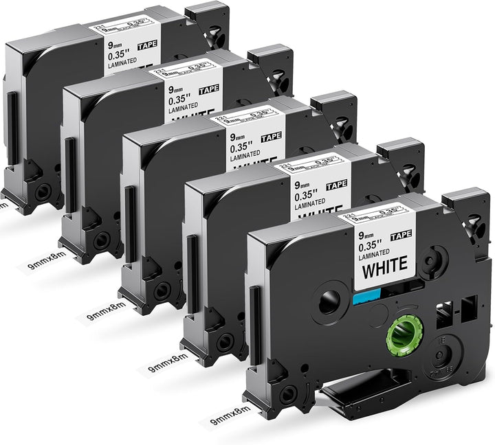 Upwinning kompatibel Brother P-touch bänder 9mm TZe-221 TZe221 AZe-221, Ersatz Brother P-touch Label