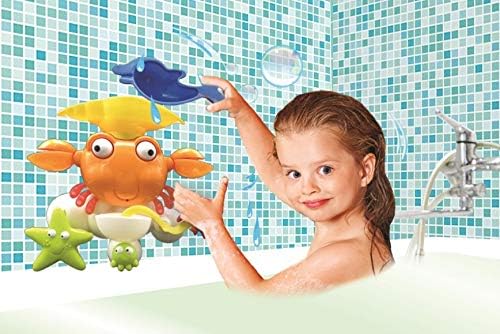 Lexibook, Wasserkrabbe, Badespielzeug, Wasseranimationen, 3 Saugnäpfe, Orange, IT025, Krabbe