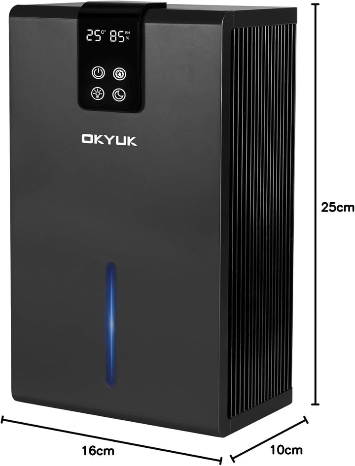 Luftentfeuchter Elektrisch 2700ml, Luftentfeuchter für Zuhause mit automatischer Abschaltung, 7-Farb