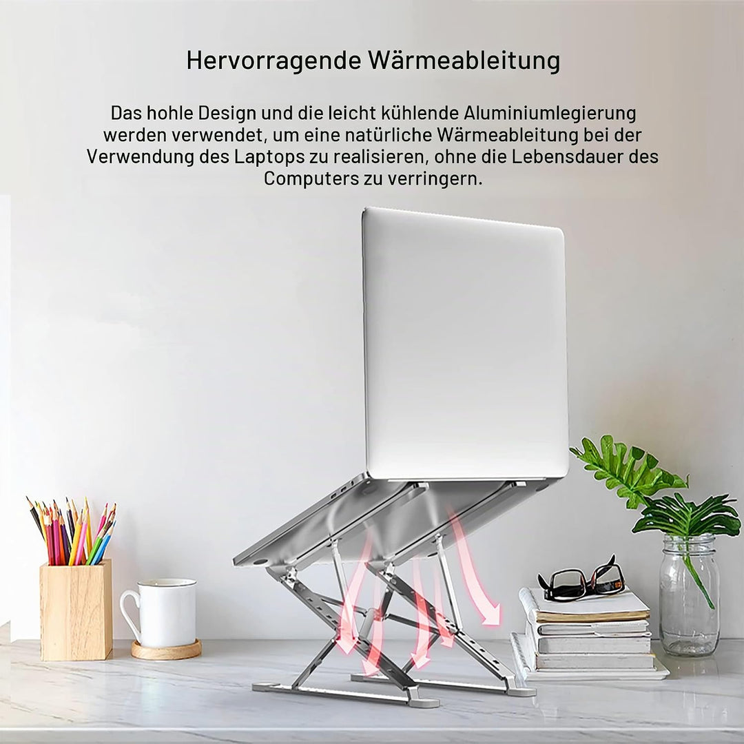 Dogfish Laptop Ständer, 9+7-Stufe Höhenverstellbarer Laptop Stand, Aluminium Belüfteter Notebook Stä