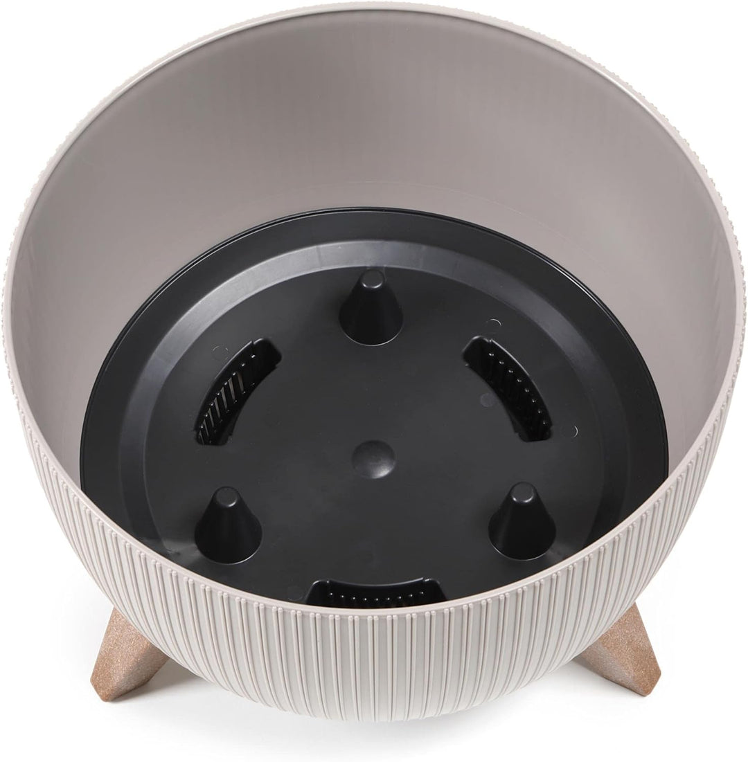 MELTOM Blumentopf Schale mit Füssen Einsatz Kräutertopf Übertopf Pflanzschale Eco Recycled (Weiss, M