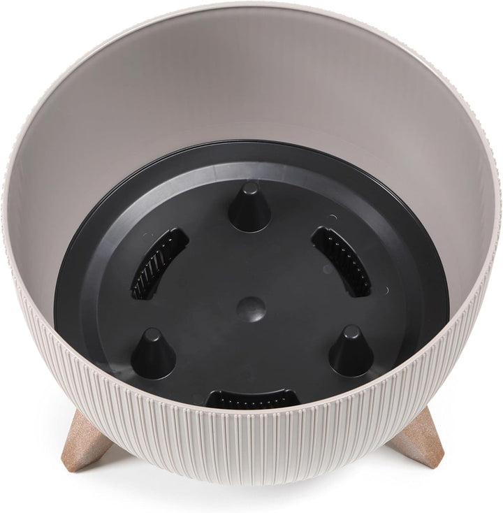 MELTOM Blumentopf Schale mit Füssen Einsatz Kräutertopf Übertopf Pflanzschale Eco Recycled (Weiss, M