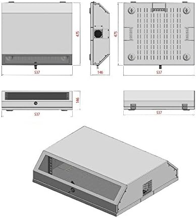 EFB-Elektronik 19" Wandgehäuse 3HE vertikal +5HE horizontal, RAL9010