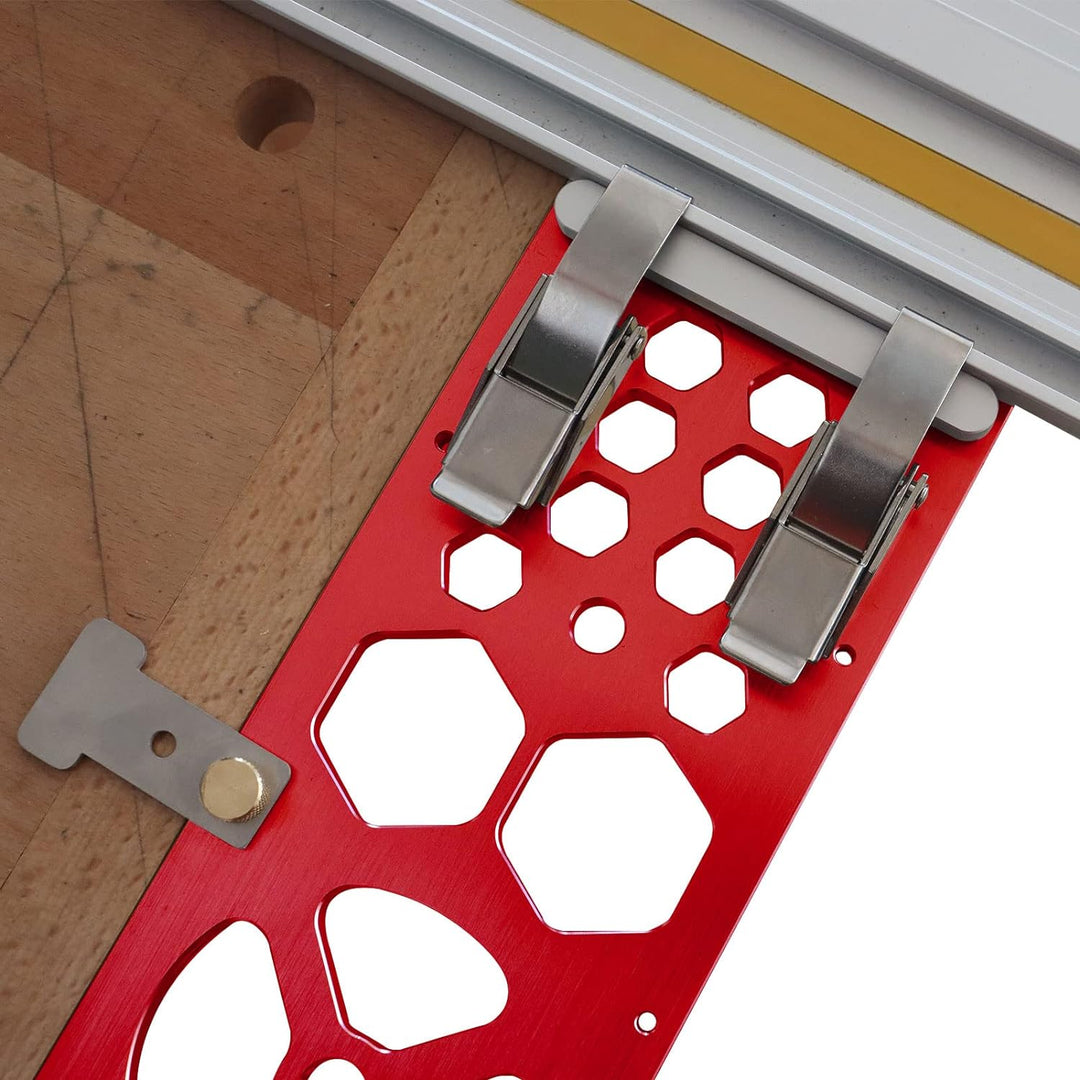 CDIYTOOL 340 mm Spursägen-Vierkant, rot, rechtwinklig, Kreissägeführung, Winkelanschlag, kompatibel