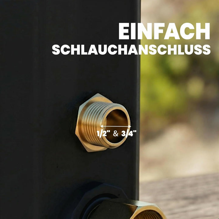 Outsunny Solardusche 35L Gartendusche mit Frostschutz schwenkbarem Regenduschkopf Wasserhahn, Garten