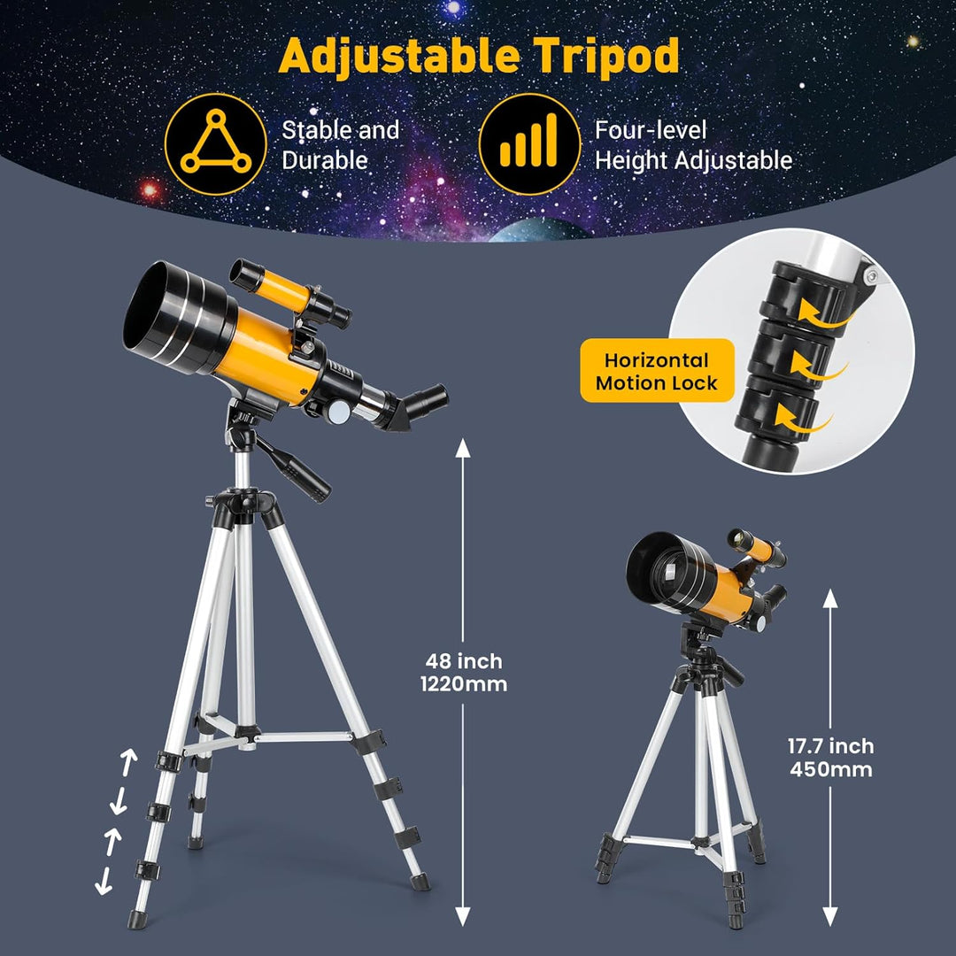 Teleskop Astronomie, 70/400mm Teleskop für Kinder & Einsteiger & Erwachsene, Teleskop Astronomisches
