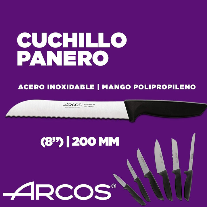 Arcos Professionelles Küchenmesser-Set | Professionelle Küchenmesser | 6 Stück | Edelstahlmesser mit