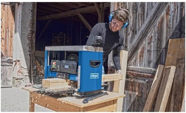 Scheppach Dickenhobelmaschine PLM1800 | 1500W Leistung | 2 Hobelmesser | Drehzahl Hobelwelle 8500 mi