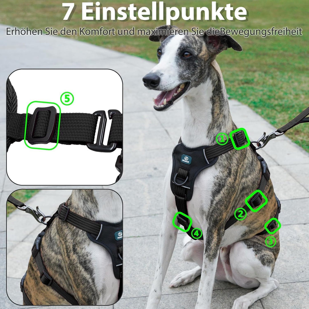 Sicherheitsgeschirr Hund, Anti Zug Hundegeschirr, Panikgeschirr für Hunde, Ausbruchsicheres Geschirr