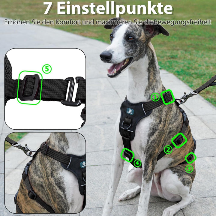 Sicherheitsgeschirr Hund, Anti Zug Hundegeschirr, Panikgeschirr für Hunde, Ausbruchsicheres Geschirr